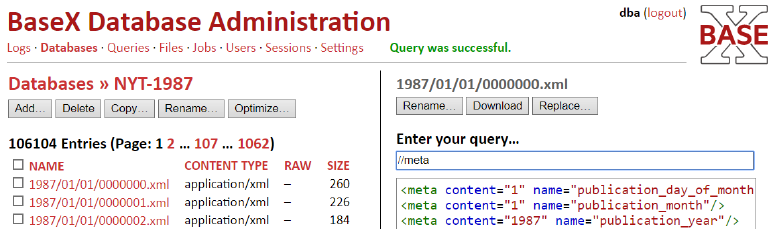 DBA Main Page